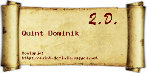 Quint Dominik névjegykártya
